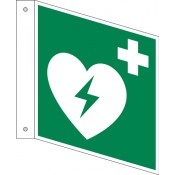 Fahnenschild Defibrillator Langnachleuchtend