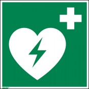 Schild Defibrillator Langnachleuchtend